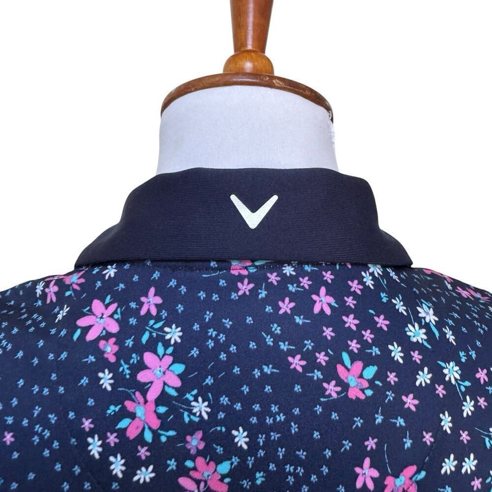 Callaway Opti-Dri Floral Print Sleeveless Mini Golf Dress Navy Women's Size XL - Picture 8 of 14